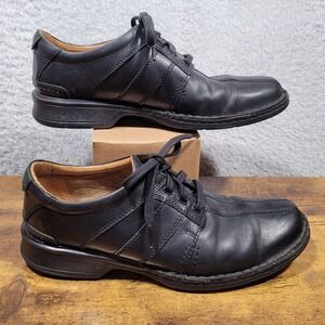 Clarks Mens Black Leather Lace Up Comfort Dress Shoes Size US 10